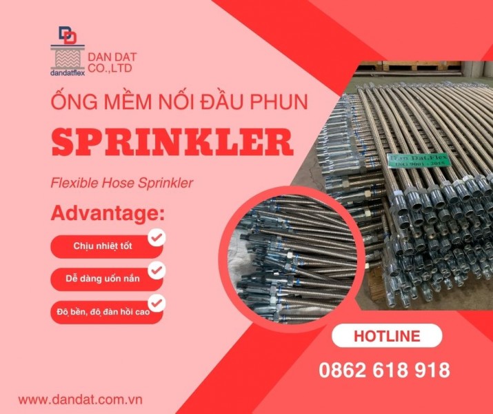 KHỚP NỐI MỀM INOX DÙNG CHO ĐẦU SPRINKLER| DÂY ỐNG MỀM NỐI ĐẦU PHUN CHỮA CHÁY SPRINKLER 