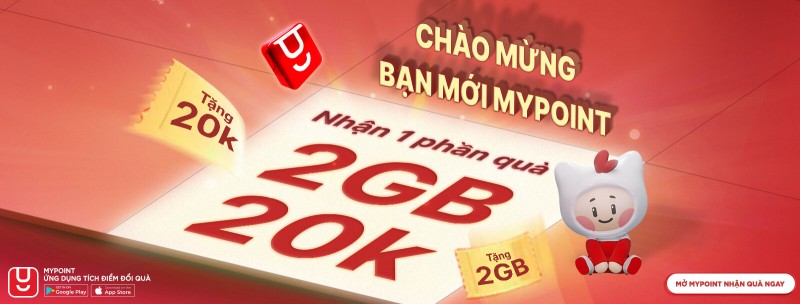 Nhận ngay 2GB hoặc 20k khi đăng ký ứng dụng MyPoint