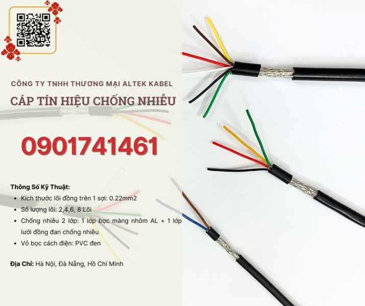 Cáp tín hiệu chống nhiễu 6x0.22 Đà Nẵng, Hà Nội, Hồ Chí Minh