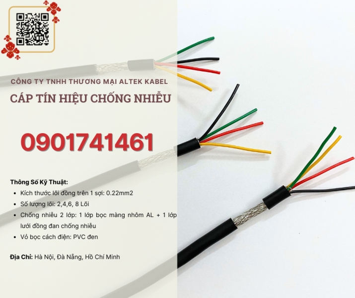 Cáp tín hiệu chống nhiễu 6x0.22 Đà Nẵng, Hà Nội, Hồ Chí Minh