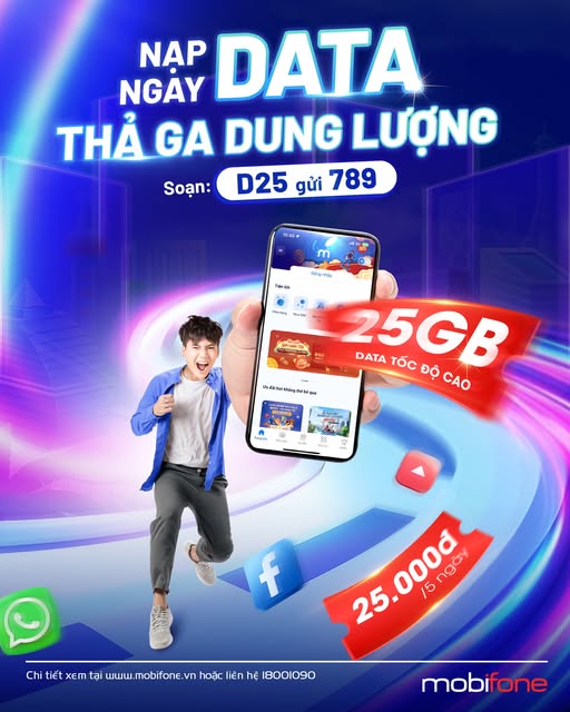 D25 MobiFone - Gói cước đón xuân, thả ga dung lượng