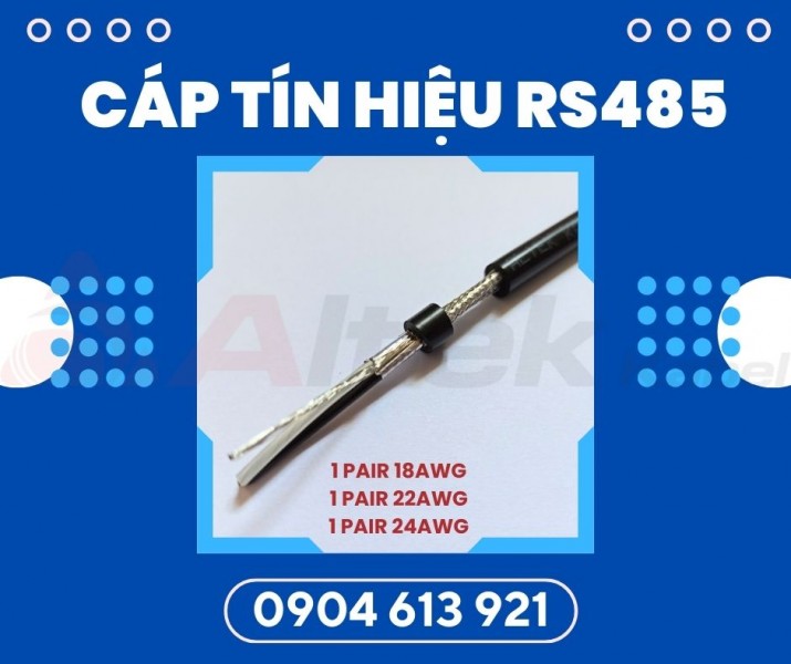 Cáp tín hiệu vặn xoắn 2 lớp chống nhiễu RS-485 24AWG 1 pair Altek Kabel 