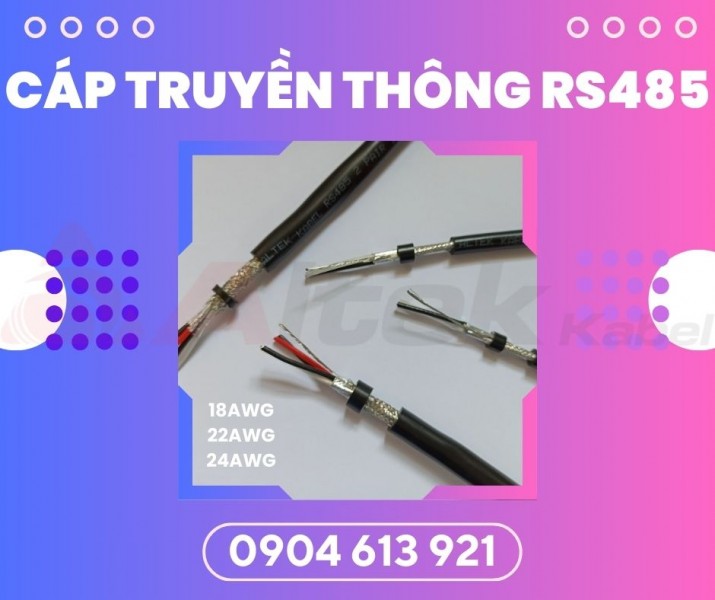 Cáp tín hiệu vặn xoắn 2 lớp chống nhiễu RS-485 24AWG 1 pair Altek Kabel 