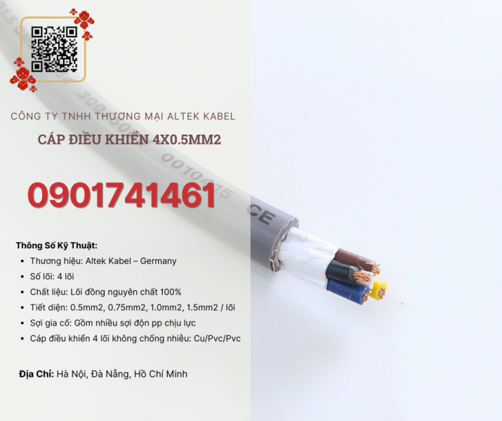 Cáp điều khiển 4x0.5 Altek Kabel Hà Nội, Đà Nẵng, HCM