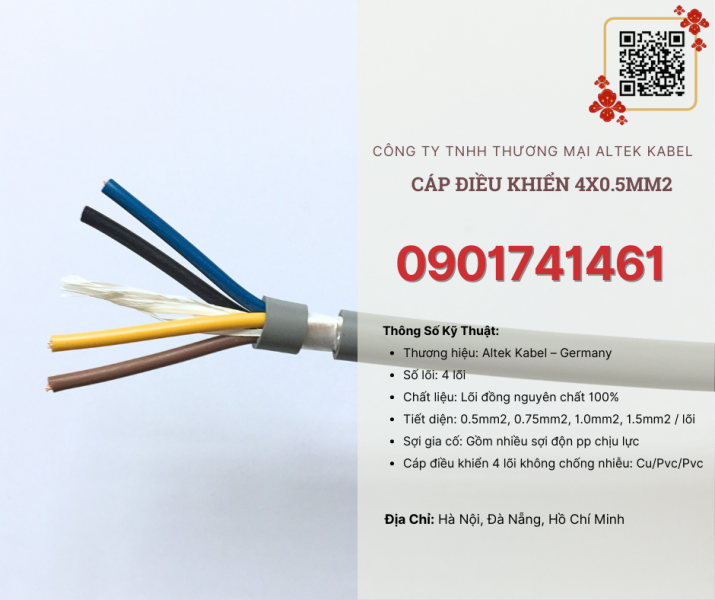 Cáp điều khiển 4x0.5 Altek Kabel Hà Nội, Đà Nẵng, HCM