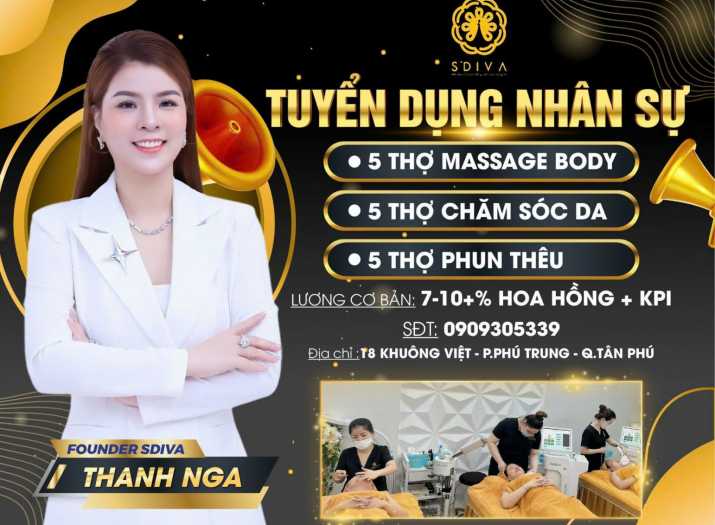 TUYỂN DỤNG NHÂN VIÊN THẨM MỸ VIỆN SPA