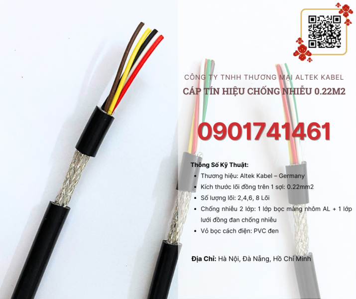 Cáp tín hiệu chống nhiễu 8x0.22 Đà Nẵng, Hà Nội, Hồ Chí Minh