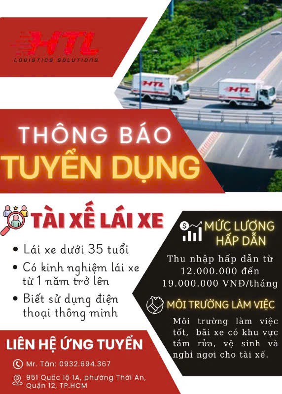 Công ty HTL cần tuyển tài xế