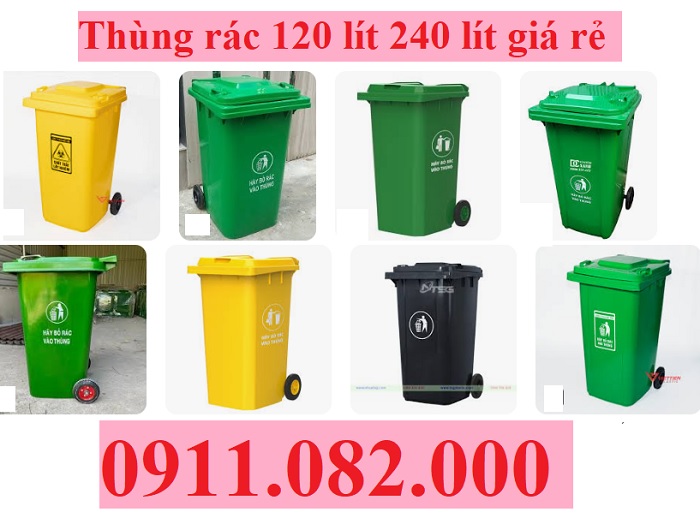  Chuyên cung cấp thùng rác giá rẻ- thùng rác 120l 240l 660l giá sỉ- lh 0911082000