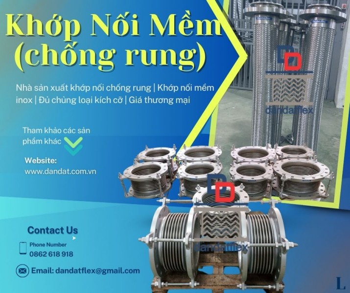 Khớp nối mềm inox dùng trong công nghiệp (mối nối mềm, khớp nối giản nở)