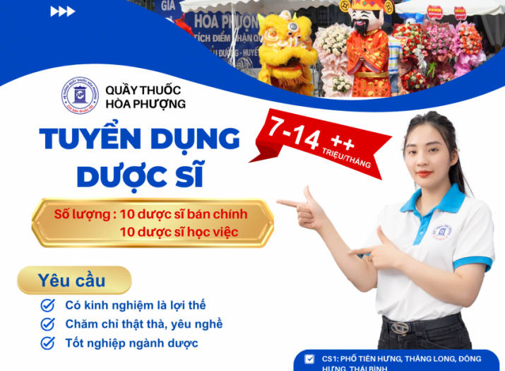 TUYỂN DỤNG DƯỢC SỸ