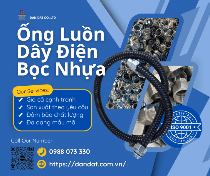 ỐNG LUỒN DÂY ĐIỆN BỌC NHỰA – Ống ruột gà lõi thép bọc nhựa, Đầu nối ống luồn dây điện