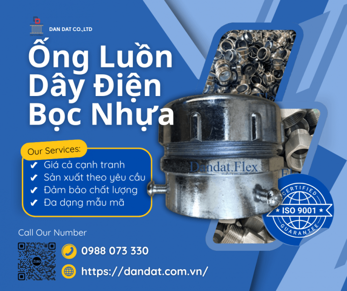 ỐNG LUỒN DÂY ĐIỆN BỌC NHỰA – Ống ruột gà lõi thép bọc nhựa, Đầu nối ống luồn dây điện