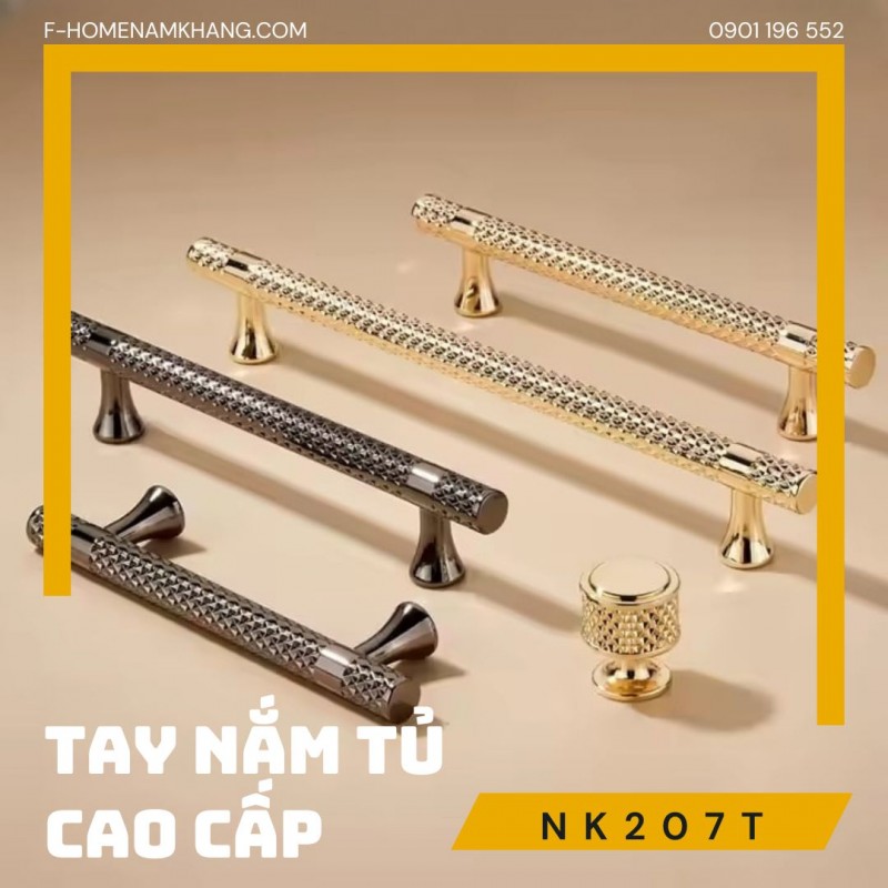 Tay nắm tủ cao cấp thanh tròn NK207T | Zalo 0901 196 552