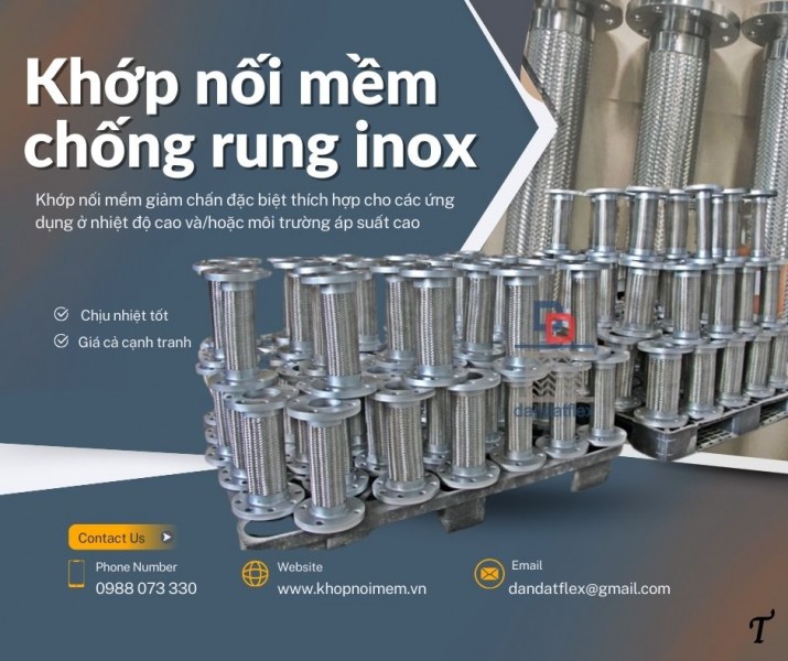 Khớp nối chống rung inox, khớp nối ren công nghiệp, khớp nối mềm chính hãng tại TP.HCM