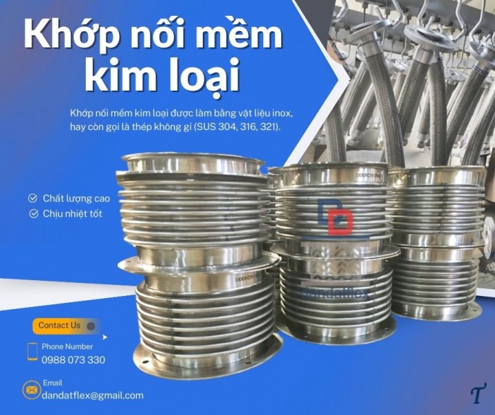 Khớp nối chống rung inox, khớp nối ren công nghiệp, khớp nối mềm chính hãng tại TP.HCM