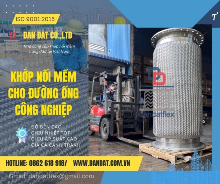 Khớp nối mềm nối bích, khớp nối mềm nối bích chịu nhiệt, khớp nối kim loại chống rung