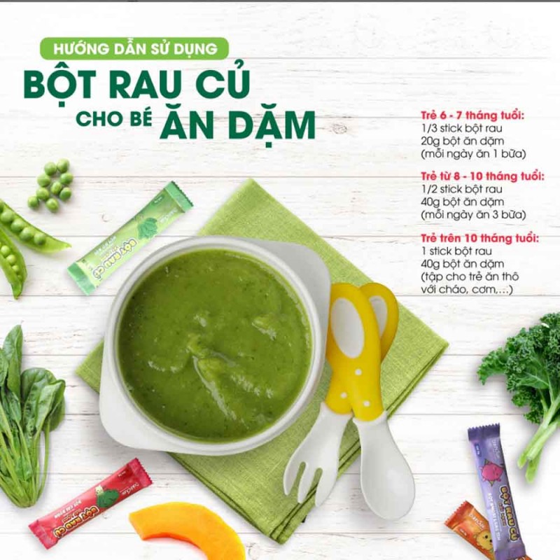 Bột Rau Củ Cho Bé Ăn Dặm - Giải Pháp Giúp Bé Yêu Hấp Thụ Dinh Dưỡng Tốt Hơn