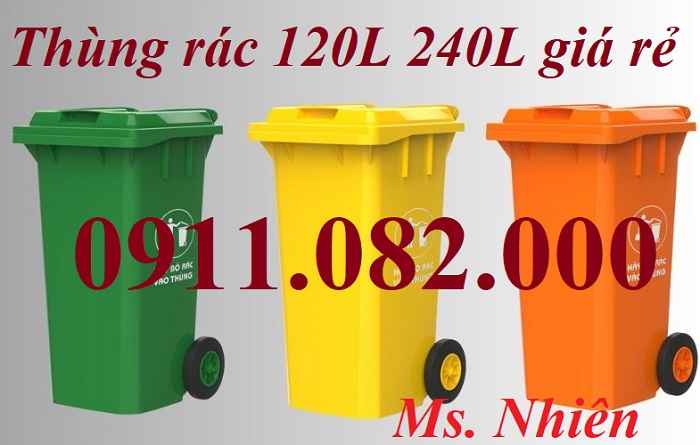  Chuyên sỉ thùng rác giá rẻ- thùng rác 120l 240l 660l màu xanh- lh 0911082000