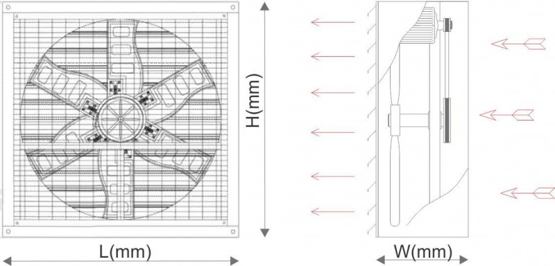 Bản vẽ cad quạt hút công nghiệp