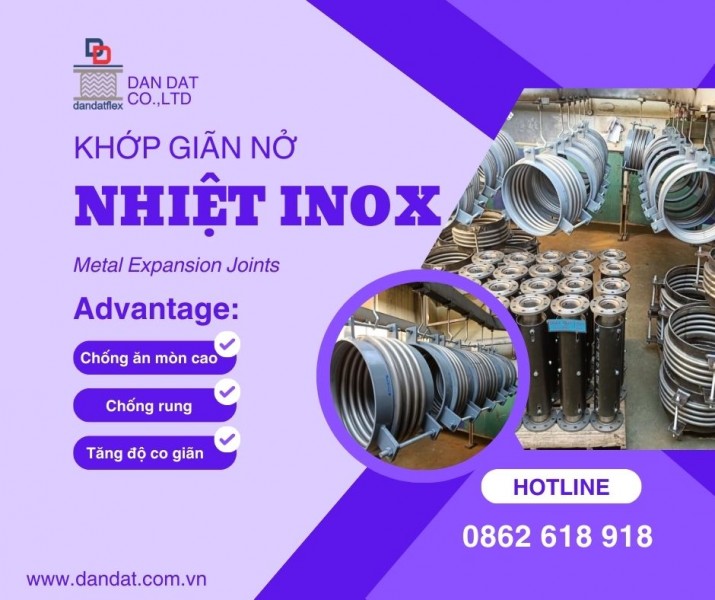 Khớp giãn nở kim loại, Khớp nối giãn nở inox pasty, Khớp giãn nở bằng vải chịu nhiệt