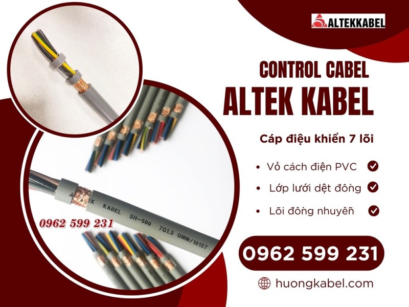 Cáp 7 lõi, Cáp điều khiển, Cáp tín hiệu Altek kabel 300/500v