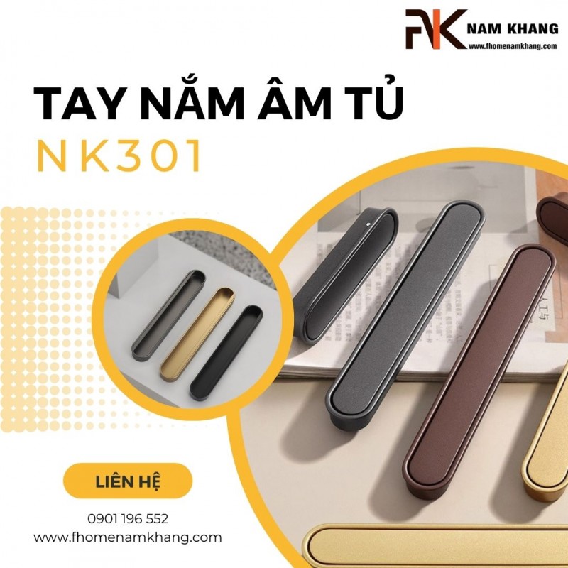 Tay nắm âm cửa tủ cao cấp NK301 | Zalo 0901 196 552