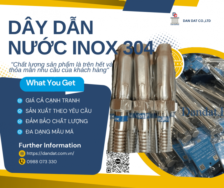 Dây Dẫn Nước Bình Nóng Lạnh - dây dẫn nước inox 304, Dây Dẫn Nước Chịu Nhiệt inox