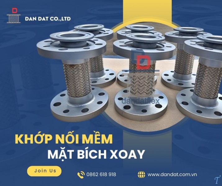 Khớp nối mềm chống rung, khớp nối mềm inox giảm chấn, khớp nối mềm nối bích inox 304