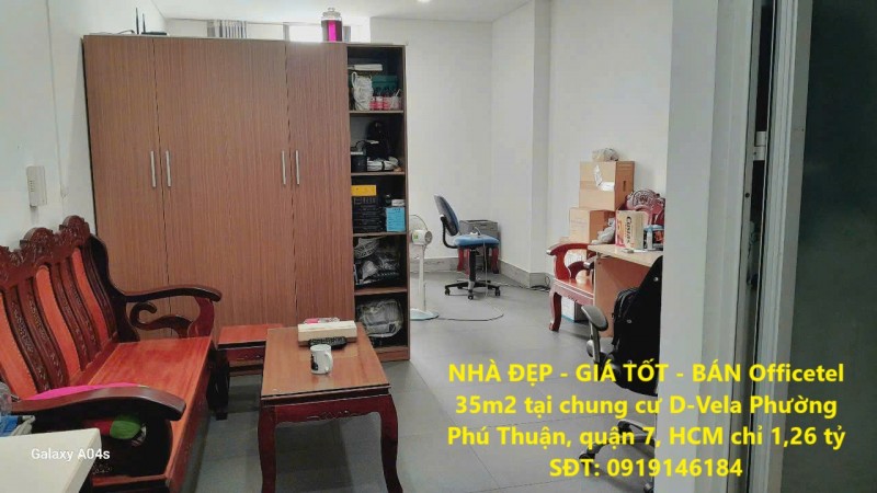 NHÀ ĐẸP - GIÁ TỐT - BÁN Officetel 35m2 tại chung cư D-Vela Phường Phú Thuận, quận 7, HCM chỉ 1,26 tỷ