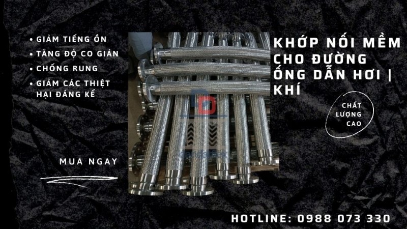 Khớp Nối Mềm Inox Loại Mặt Bích - Khớp Nối Mềm Giảm Rung - Khớp Chống Rung Máy Bơm 