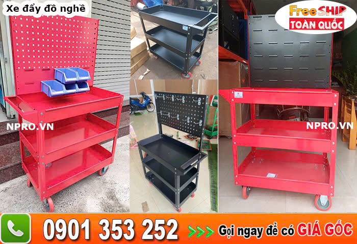 XE ĐẨY ĐỒ NGHỀ 2 NGĂN, 3 NGĂN, 4 NGĂN