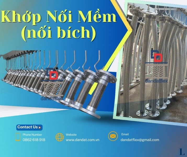 Khớp nối chống rung, Khớp nối mềm inox mặt bích, Khớp nối mềm chống rung mặt bích