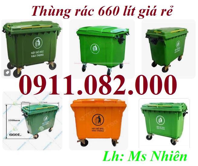  Đại hạ giá thùng rác nhựa- thùng rác 120l 240l 660 giá rẻ- lh 0911082000