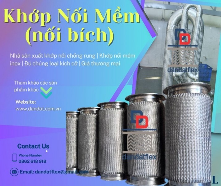 Khớp nối mềm mặt bích, Khớp nối chống rung, Ống nối mềm kim loại 