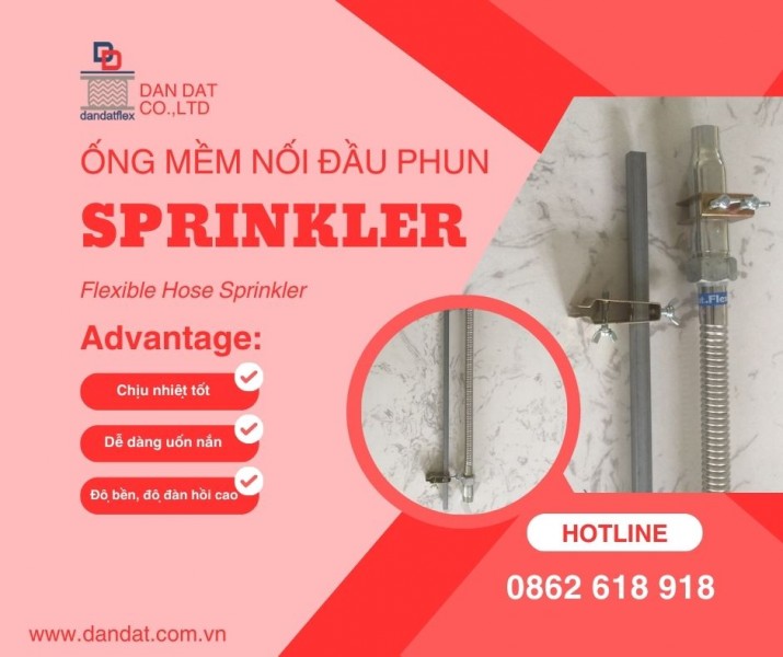 ỐNG MỀM INOX NỐI ĐẦU PHUN NƯỚC CHỮA CHÁY - KHỚP NỐI MỀM SPRINKLER - PHỤ KIỆN ỐNG MỀM SPRINKLER