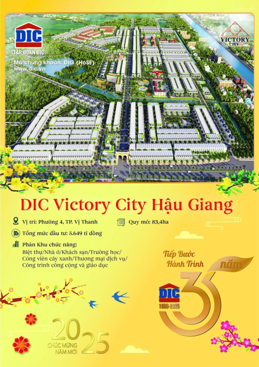 Đất nền sẵn sổ giá hời từ CĐT uy tín DA  DIC Victory Hậu Giang ưu đãi chiết khấu lên tới 12% trực