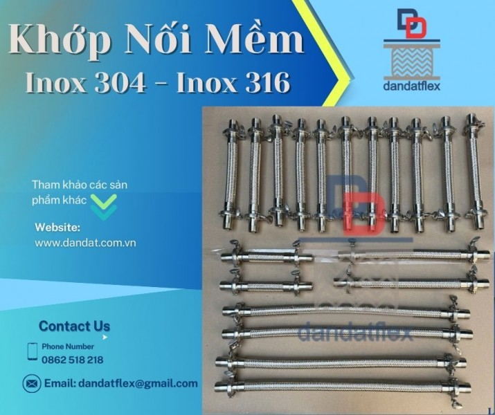 Ống mềm bọc cách nhiệt, Khớp nối mềm inox bọc PJ, Khớp nối inox