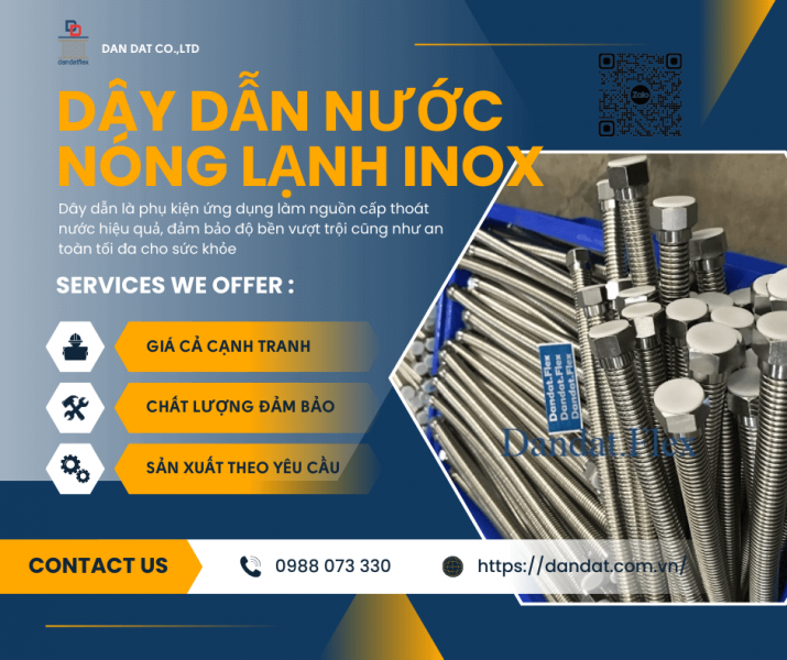 Dây Cấp Nước Nóng Lạnh Cho Bình Nước Nóng, Dây dẫn nước inox nóng lạnh