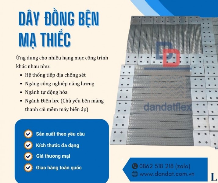 Dây đồng bện mạ thiếc (thanh cái đồng mềm) sản xuất theo yêu cầu 