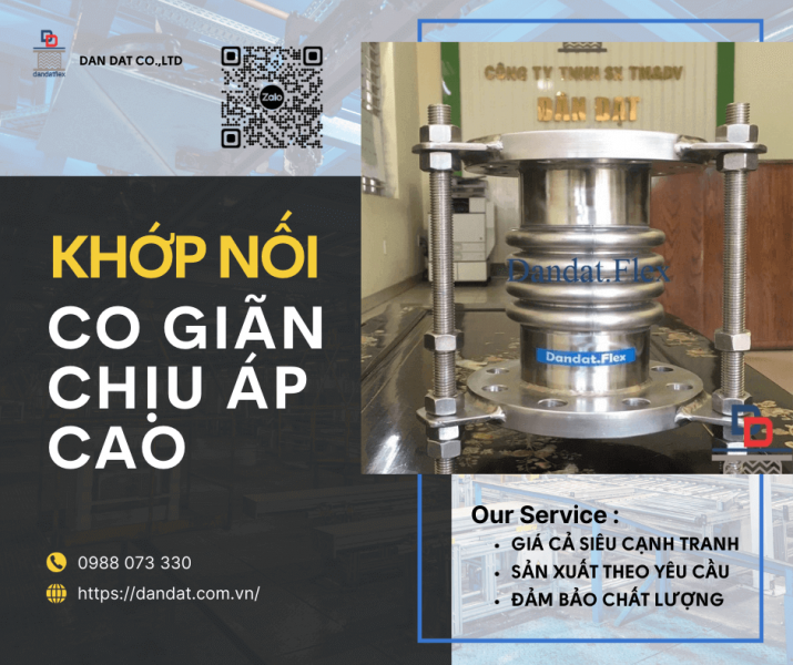 Khớp Co Giãn Dùng Cho Dầu Truyền Nhiệt – Khớp Nối Co Giãn Chịu Áp Cao, Khớp giãn nở inox nối bích