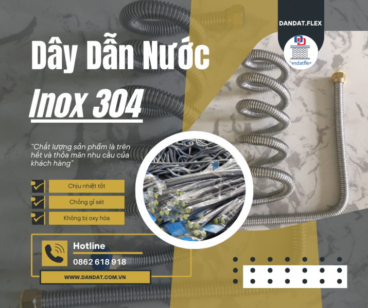 Dây dẫn nước inox chịu nhiệt/ Dấy cấp nước bình nóng lạnh inox/ Dây mềm cấp nước