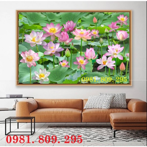 Tranh 3d hoa sen , gạch trang trí mới 