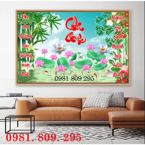 Tranh 3d hoa sen , gạch trang trí mới 