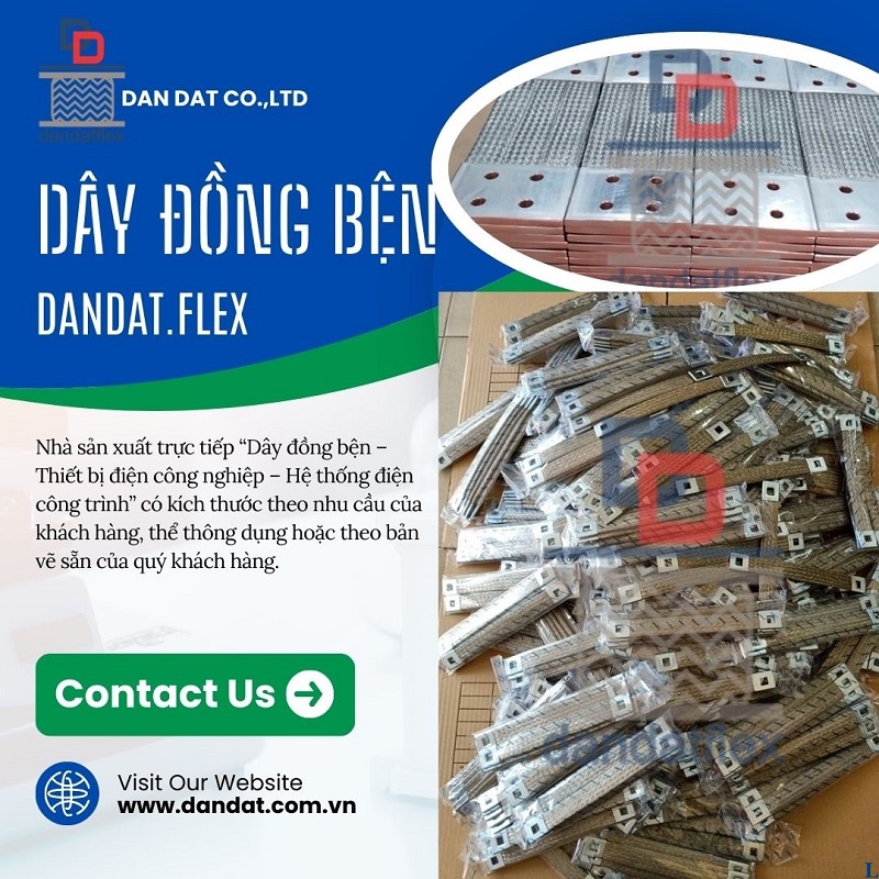 Dây đồng bện mạ thiếc dùng làm tiếp địa, Thanh cái đồng mềm, Khớp nối mềm busway