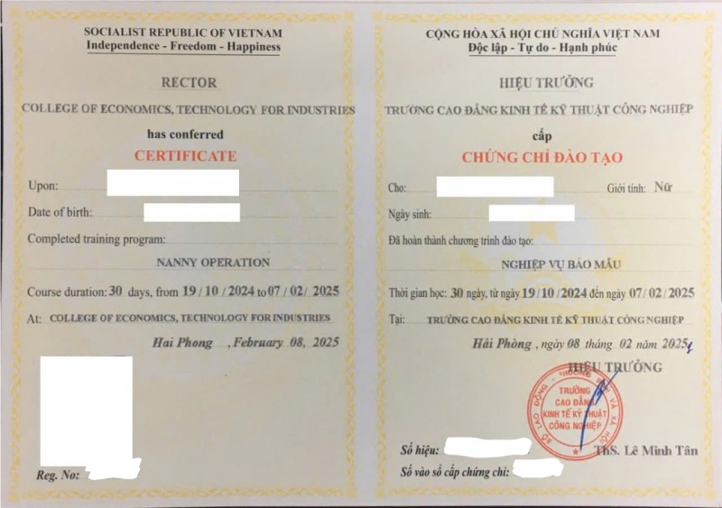 Bạn yêu trẻ? đừng bỏ lỡ cơ hội sở hữu chứng chỉ bảo mẫu uy tín