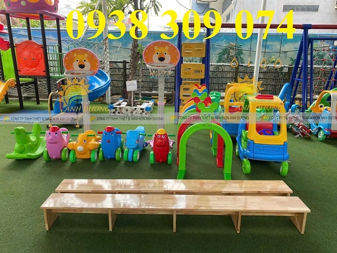 Xe chòi chân trẻ em, bập bênh mầm non , trụ bóng rổ