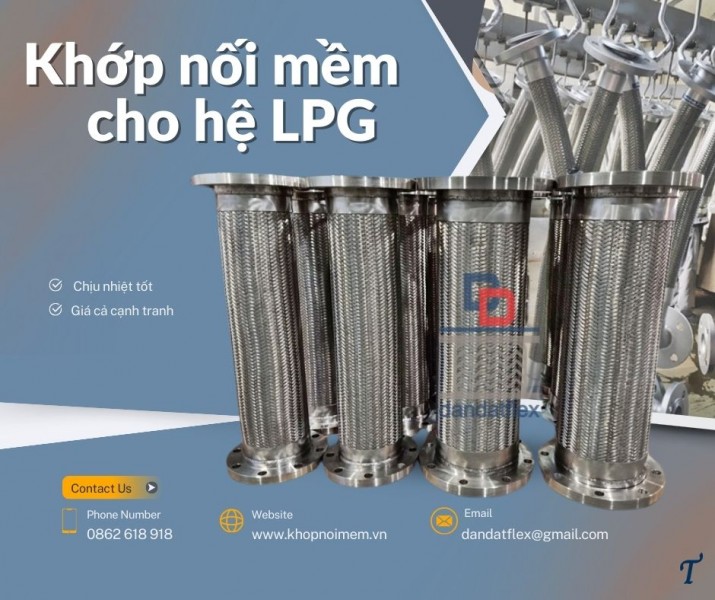 Khớp nối mềm nối bích chịu nhiệt, khớp nối mềm cho máy phát điện, khớp nối mềm cho hệ LPG