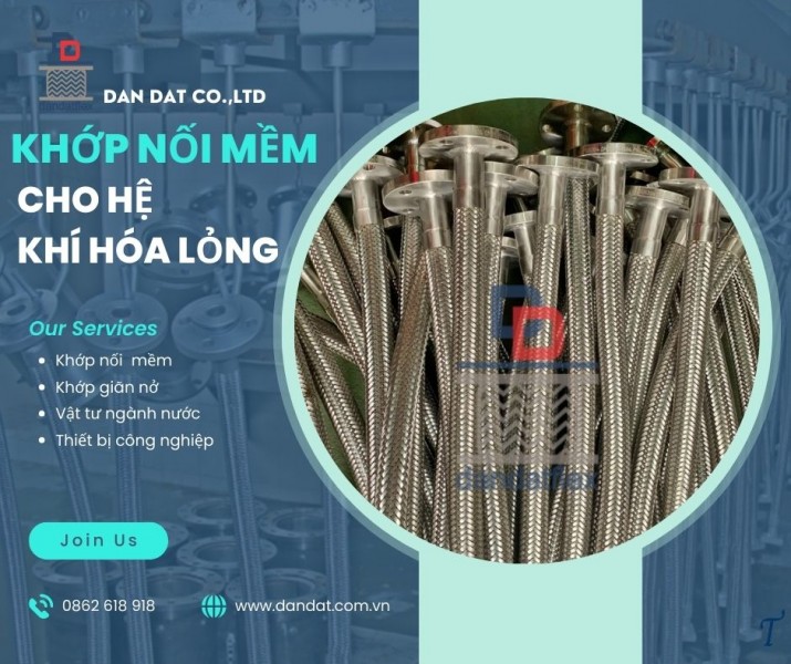 Khớp nối giảm chấn máy phát, khớp nối mềm inox thủy lực, khớp nối chống rung kim loại