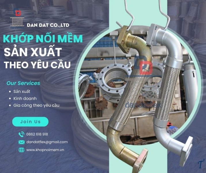 Khớp nối giảm chấn máy phát, khớp nối mềm inox thủy lực, khớp nối chống rung kim loại